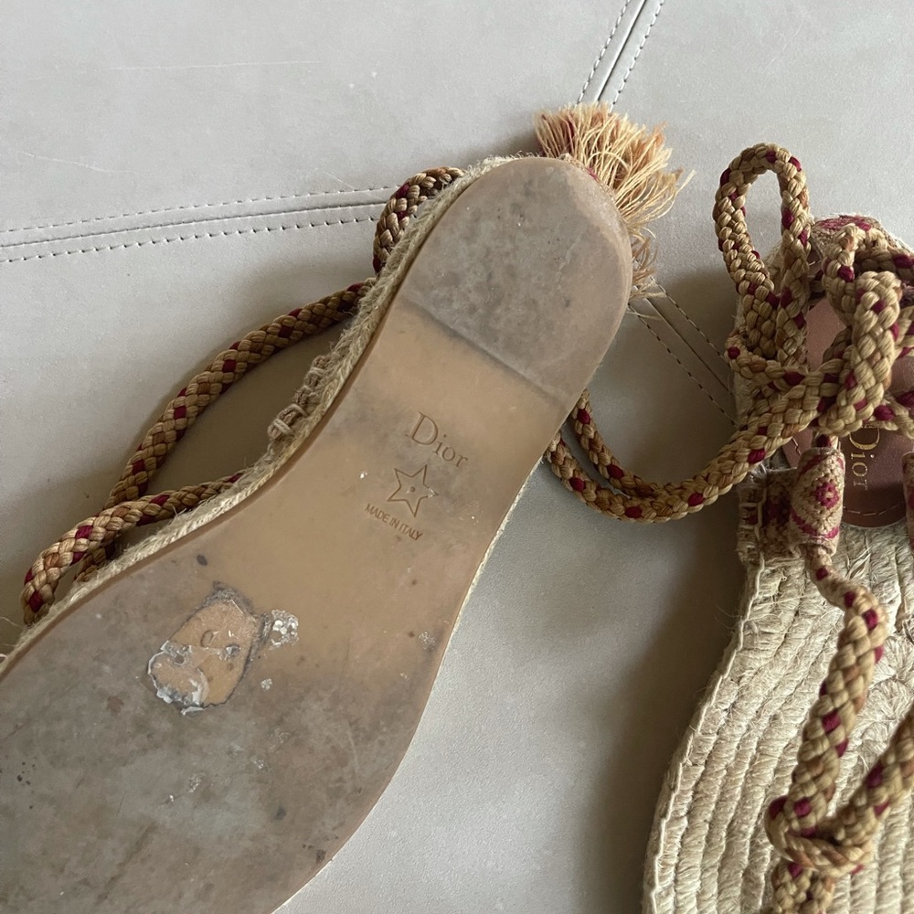 Christian Dior espadrilles wrap rope sandal - Picture 5 of 6